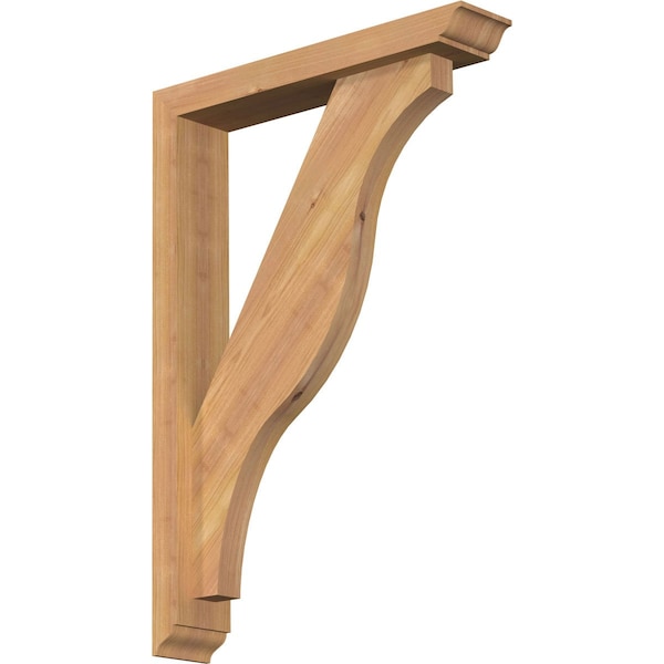 Ekena Millwork Funston Traditional Smooth Bracket w/ Offset Brace, Western Red Cedar, 3 1/2"W x 18"D x 26"H BKT0402X18X26FST01SWR - main
